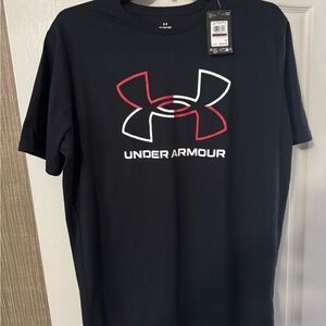 Under Armour Black Tee with Red and White Logo